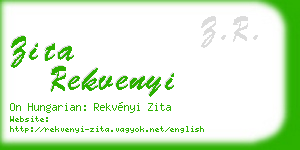 zita rekvenyi business card