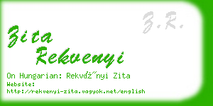 zita rekvenyi business card